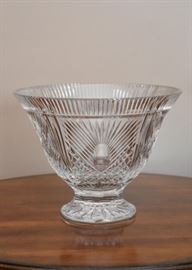 Waterford Crystal Design Studio Footed Centerpiece Bowl, Signed by Jim O'Leary, Design Director for Waterford (Soleil Pedestal Bowl)