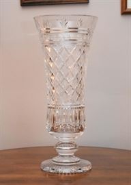 Stunning Large Waterford Crystal Pedestal Vase (2007), Signed by Jim O'Leary, Director of Design for Waterford  