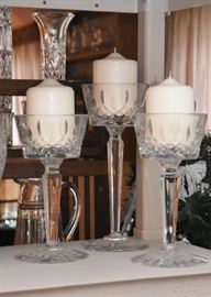 Waterford Crystal Lismore Pillar Candle Holders