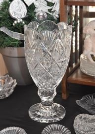 Waterford Crystal Sinclair Pedestal Vase, Signed by Fred Curtis