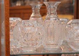 Waterford Crystal Rose Bowl & Vase (Signed by Jim O'Leary & Fred Curtis)