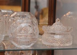 Waterford Crystal Rose Bowls & Lidded Jar