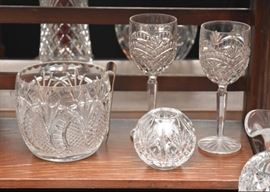 Waterford Crystal Seahorse Ice Bucket with Tongs Signed by Eugene Young, Stemware, Votive Candle Holder
