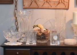 Waterford Crystal Pedestal Bowl, Vases, Basket, Etc.