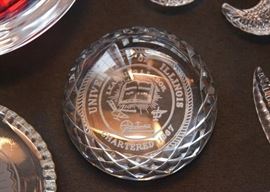 University of Illinois Crystal Paperweight