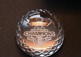 Waterford Crystal 2010 Chicago Blackhawks Championship Paperweight