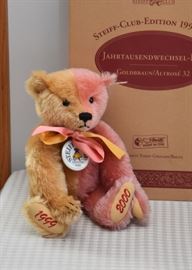 Steiff Club Gold Brown & Rose Teddy Bear