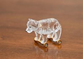 Swarovski Crystal Teddy Bear on Wheels