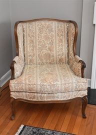 Pair of Vintage Upholstered Wingback Armchairs