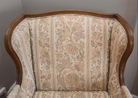 Pair of Vintage Upholstered Wingback Armchairs