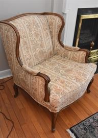 Pair of Vintage Upholstered Wingback Armchairs