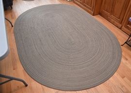 Oval Primitive-Style Rag Rug