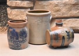 Collectible Salt Glazed Pottery - Crocks, Vessels, Plates, Etc. (Rowe Pottery Works & Others)