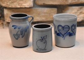 Collectible Salt Glazed Pottery - Crocks, Vessels, Plates, Etc. (Rowe Pottery Works & Others)