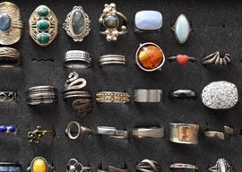 Costume Jewelry (Rings, Some Sterling Silver)