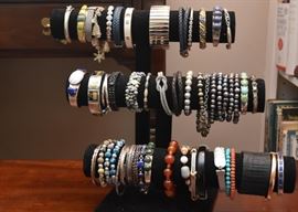 Costume Jewelry (Sterling Silver, Coral, Metal, Pearl & Beaded Bracelets)