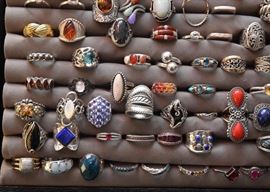 Women's Jewelry (Rings-Some Sterling Silver, Semi-Precious Stones)