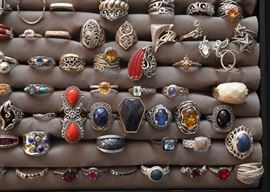 Women's Jewelry (Rings-Some Sterling Silver, Semi-Precious Stones)