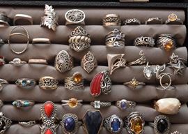 Women's Jewelry (Rings-Some Sterling Silver, Semi-Precious Stones)