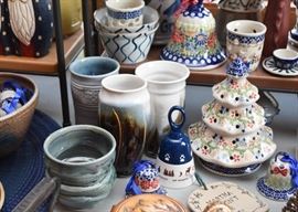 Handmade Pottery Vases, Boleslawiec Polish Pottery Christmas Decor & Ornaments