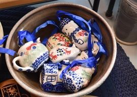 Boleslawiec Polish Pottery Christmas Ornaments