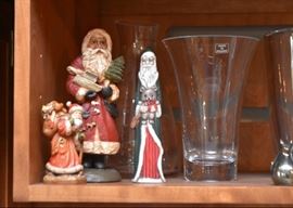 Christmas / Santa Claus Figurines, Glass Vases