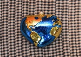 World Love Mercury Glass Ornament