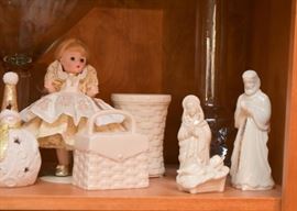 Vintage Doll, Ceramic Nativity Figurines