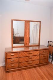 Vintage Lowboy Dresser / Chest with Mirror