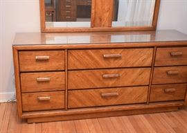 Vintage Lowboy Dresser / Chest with Mirror
