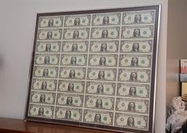 Framed Dollar Bills