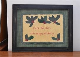 Framed Holiday Themed Embroidery
