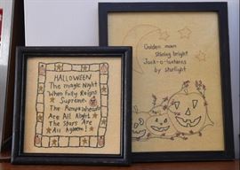 Framed Holiday Themed Embroidery