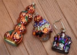 Christopher Radko Mercury Glass Halloween Ornaments 