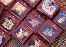 Baldwin Christmas Ornaments (24kt Gold Finished Brass)