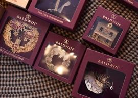 Baldwin Christmas Ornaments (24kt Gold Finished Brass)