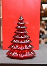 Waterford Crystal Red Christmas Tree Figurine
