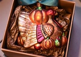 Waterford Holiday Heirlooms Mercury Glass Turkey Ornament