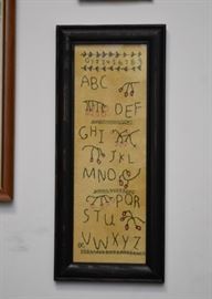 Primitive Style Framed Embroidery