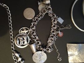 Sterling silver charm bracelet 