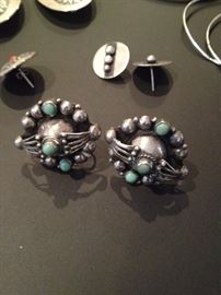 Sterling silver earrings signed by artist