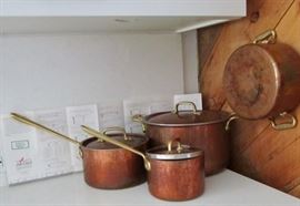 All clad copper pot set