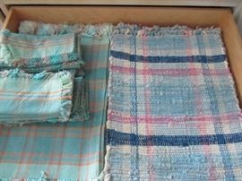 Large selection of place mat, napkins, table cloth, pillow covers