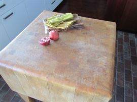 Vintage butcher block from fort Devin kitchen