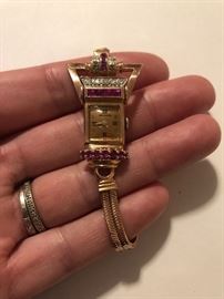 14 kt ladies watch. Band is also 14 kt.