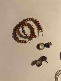 14k Gold Earrings - Sterling silver Earrings