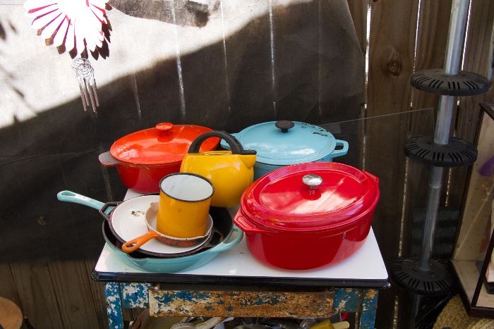 Colorful Cookware From Martha Stewart to Dansk:  $6.00 - $39.00.  Enamel Table:  $195.00