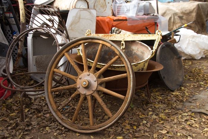 Wagon Wheel:  $45.00  Yellow Cauldron:  $90.00  