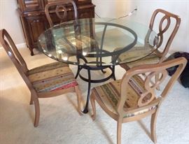  Lenoir Dining Chairs and Glass Table