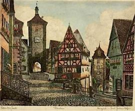  Rothenburg Tauber Germany Book Print
